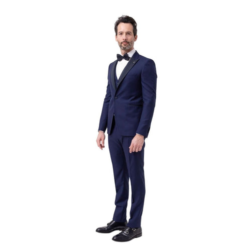 Abito Uomo con gilet monopetto in satin Blu TAGLIATORE- Francavilla Moda